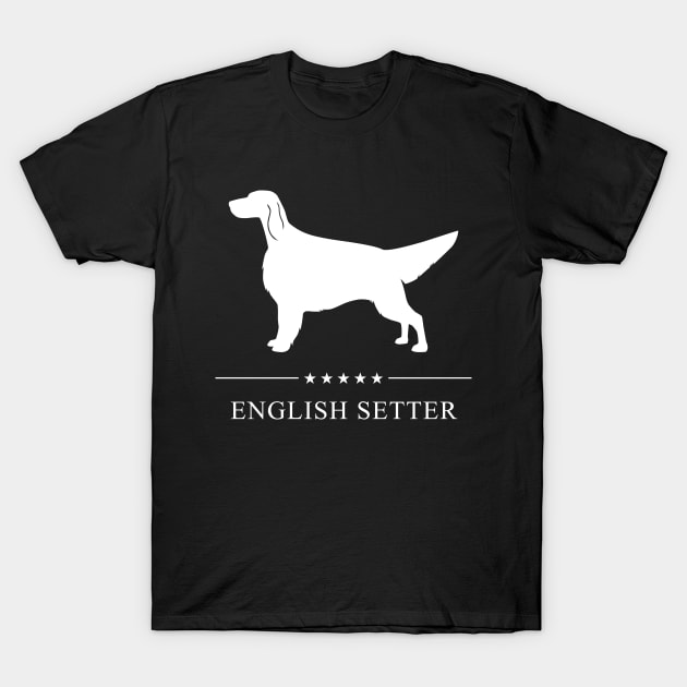 English Setter Dog White Silhouette T-Shirt by millersye